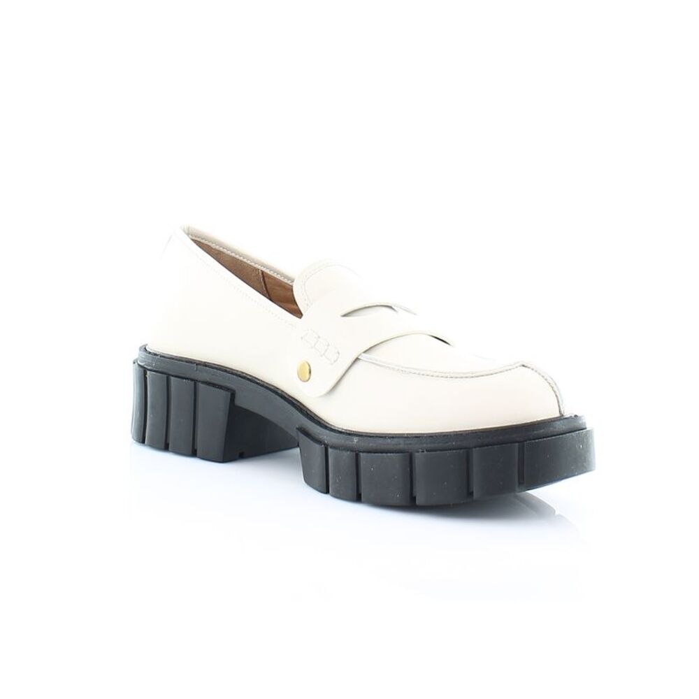 Women's Cream Loafers with Black Soles